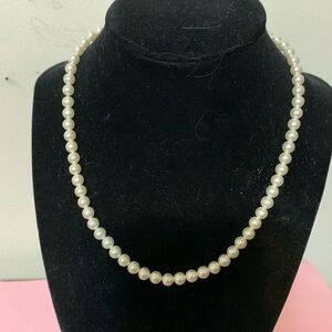 Faux pearls necklace, 16”